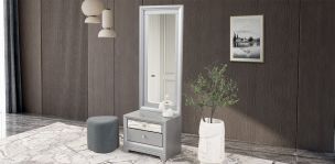 Espejo Vertical con Cajón Perla Plus Gris