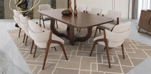 Comedor 240 X 120 Cm Edra Con Sillas Enzo Café 7 Piezas