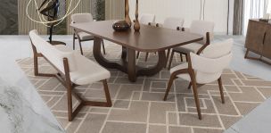 Comedor 240 X 120 Cm Edra Con Sillas Enzo Y Banca Edra Café 6 Piezas