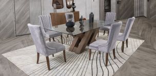 Comedor Rectangular Penthouse Plata 7 Piezas