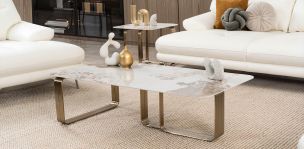 Mesa De Centro Rectangular Fall Dorado