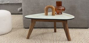 Mesa Ocasional Chica Stone Gris Parota Cristal 