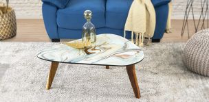 Mesa Ocasional Mediana Stone Gris Parota Cristal 