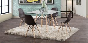 Comedor Cuadrado con Sillas Atlas Café 5 Piezas