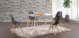 Comedor Rectangular con Sillas Atlas Café 5 Piezas