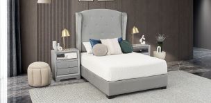 Recámara Matrimonial Perla Plus Gris 3 Piezas
