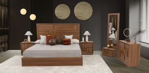 Recámara King Size Atenas Parota 5 Pzs