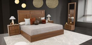 Recámara King Size Atenas Parota 4 Pzs