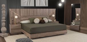 Recámara King Size Eslovenia Café Nogal 4 Piezas