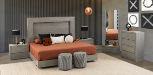 Recamara King Size Marbella Gris 5 Piezas