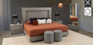 Recamara King Size Marbella Gris 4 Piezas