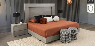 Recámara King Size Marbella Gris 3 Piezas
