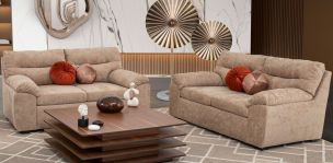 Sala Milos Beige 2 Piezas