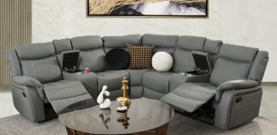 Sala Modular Reclinable Damasco Gris