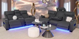 Sala Con Reclinables Eléctricos Jetour Gris Oxford