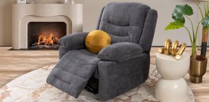 Sillón Reclinable Eléctrico Con Sistema de Masaje y Mecedora Perth Gris Obscuro