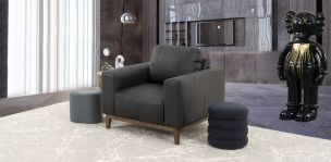 Sillón Piel Littio Negro