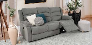 Sofá 3 Plazas Con 2 Reclinables Eléctricos Sedona Gris