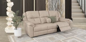 Sofá 3 Plazas Con Reclinables Eléctricos Prescot Air Beige