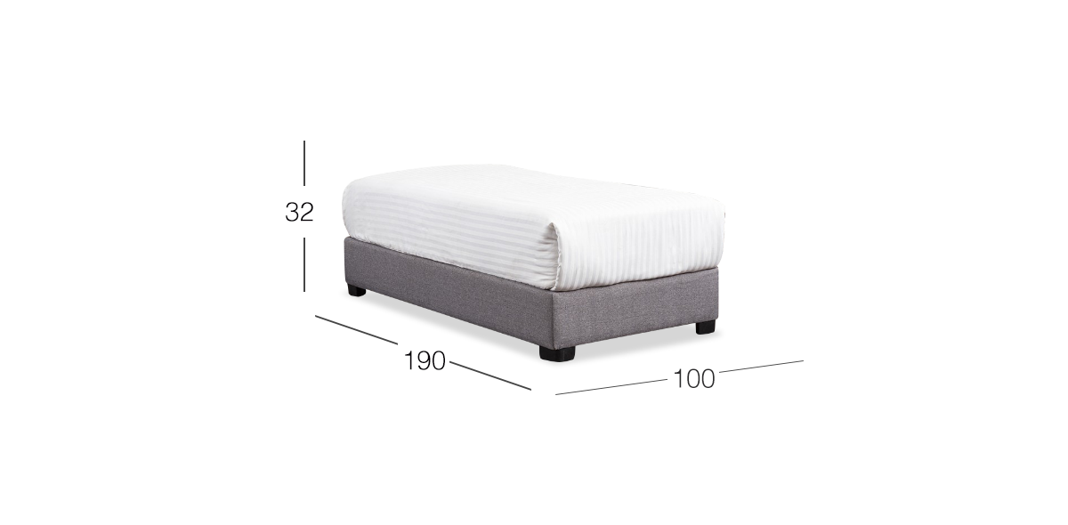 Base De Cama Individual Gianna  Silver