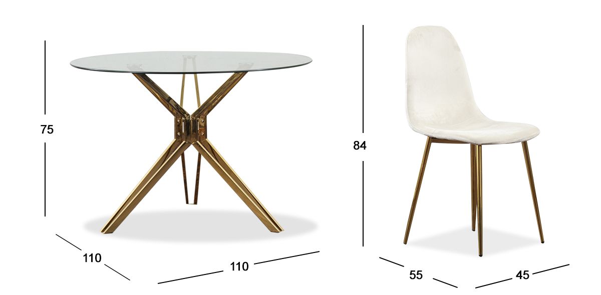 Comedor Redondo Trivor Dorado 5 Pzs