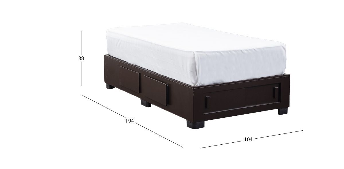 Base De Cama Cajonera Individual Koren Moka