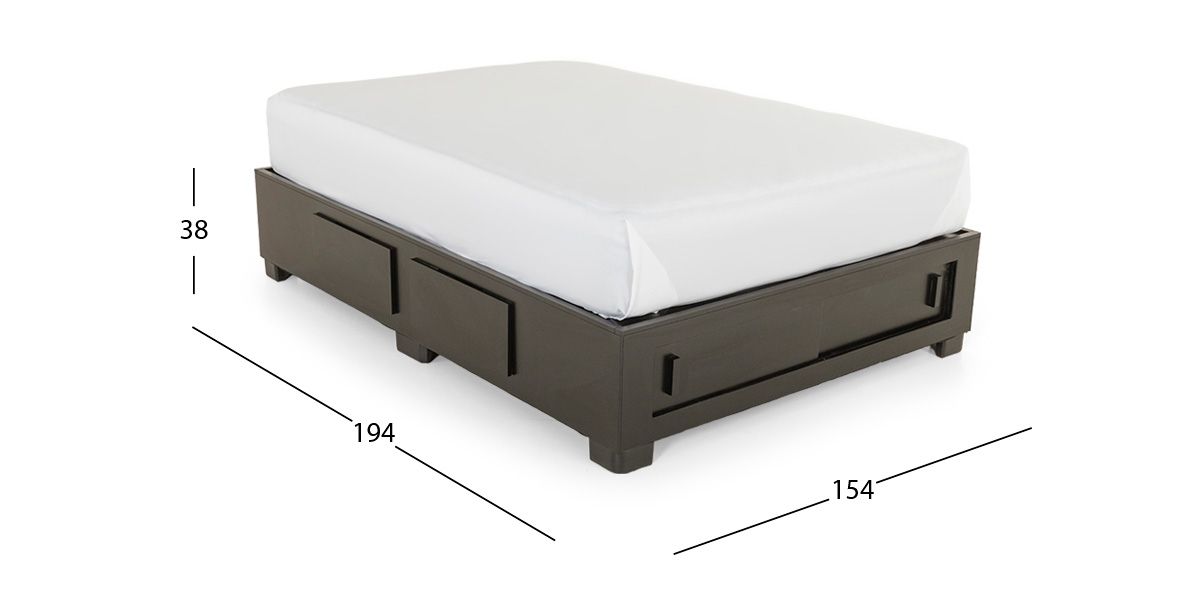 Base De Cama Cajonera Matrimonial Koren Chocolate