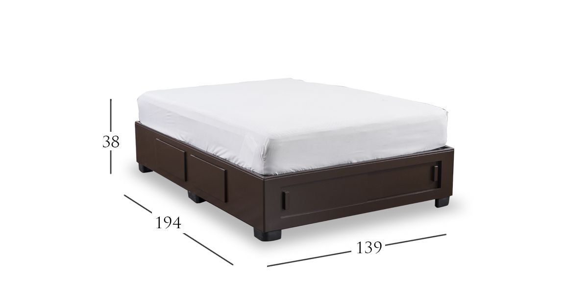 Base De Cama Cajonera Matrimonial Koren Moka
