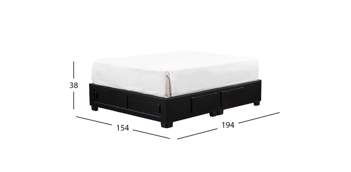 Base De Cama Cajonera Queen Size Koren Chocolate