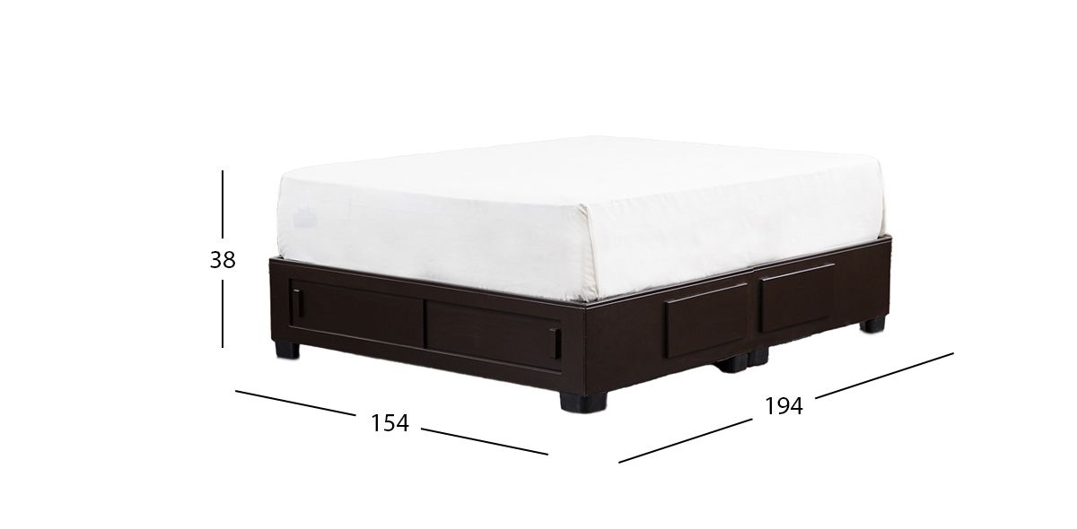 Base De Cama Cajonera Queen Size Koren Moka