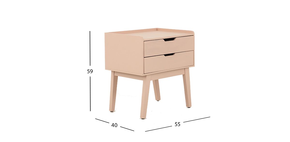 Buró con Dos Cajones Zeus Rosa