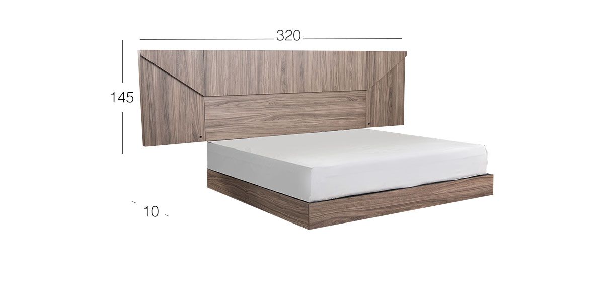 Cabecera Con Luz King Size Eslovenia Café Nogal