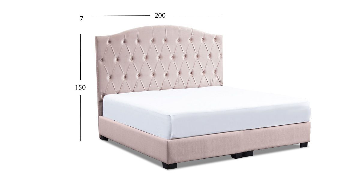 Cabecera King Size Terciopelo Zhola Palo De Rosa 