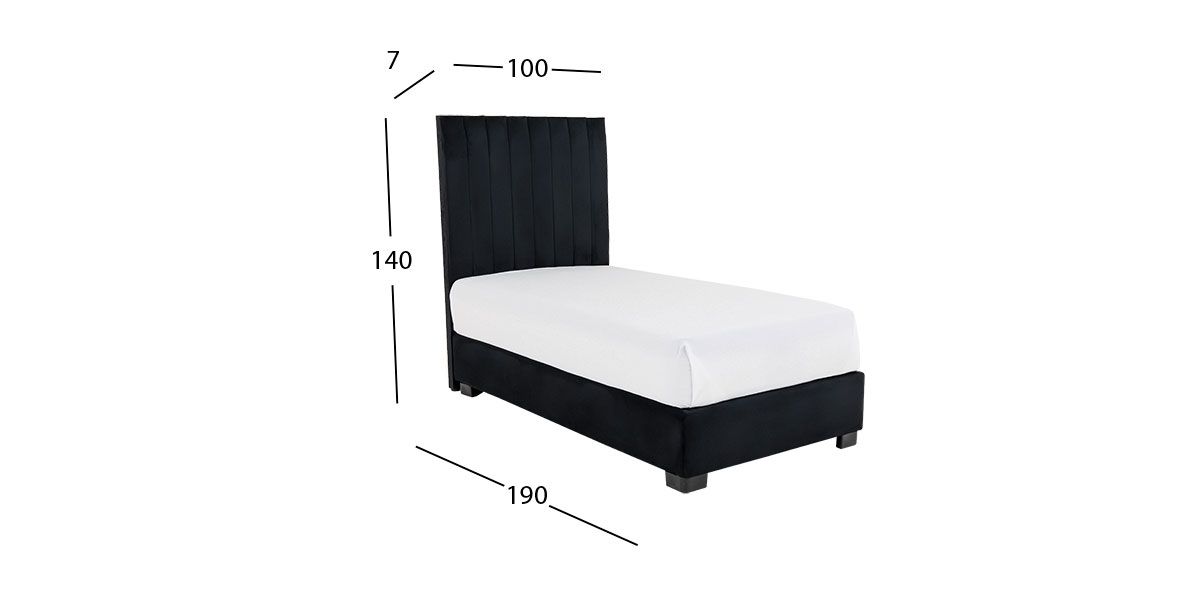 Cama Individual Megan Negro