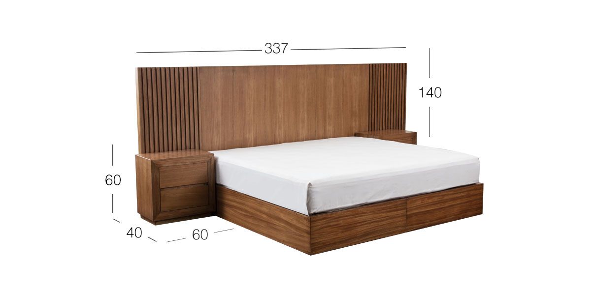 Recamara King Size Citara Nogal 3 Piezas