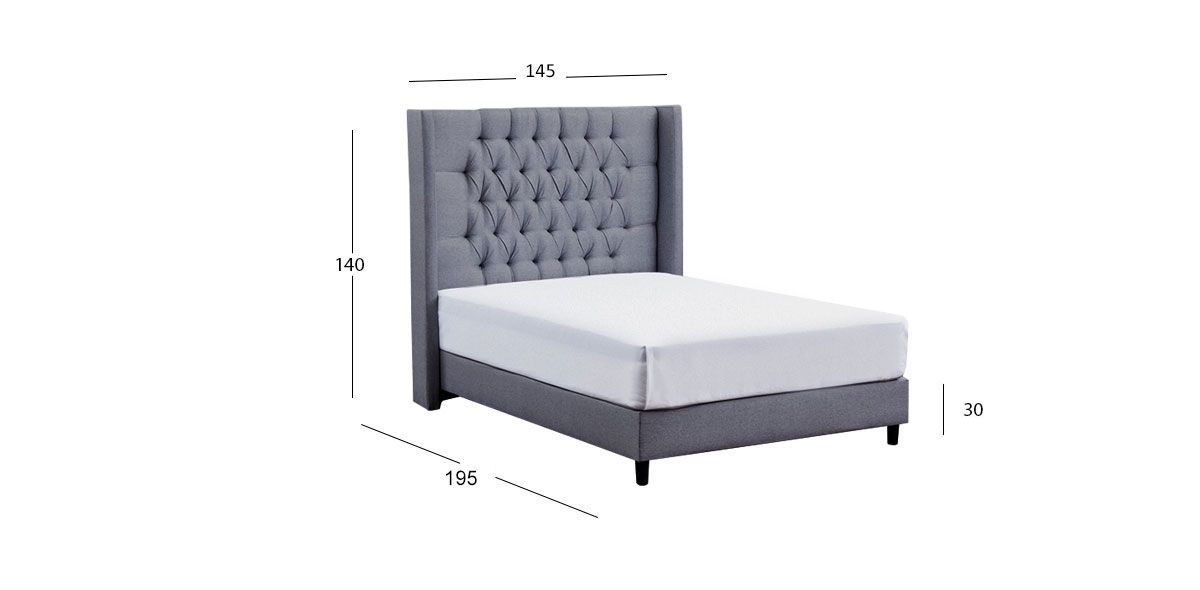 Cama Matrimonial Estela Promo Gris