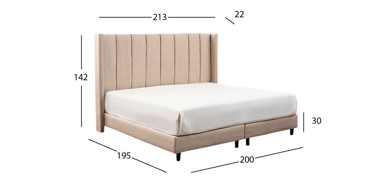 Cama King Size Merea Beige