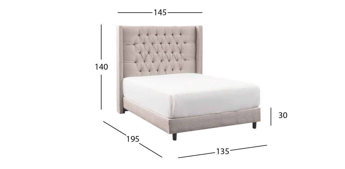 Cama Matrimonial Estela Promo Beige