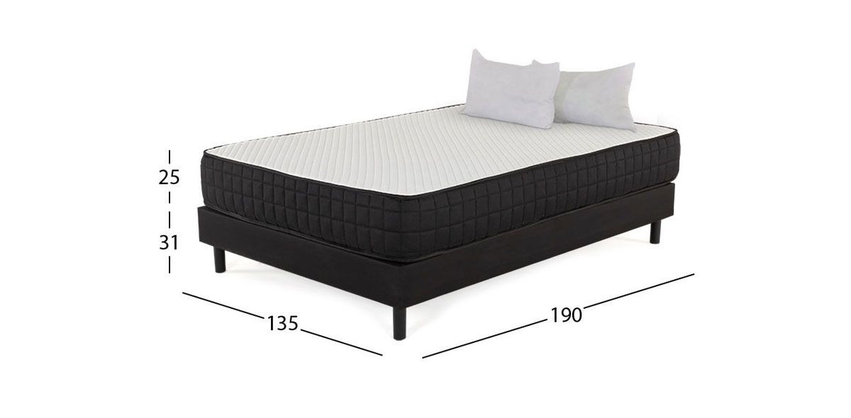 Colchón Matrimonial Zafiro Con Base Dreams Negro
