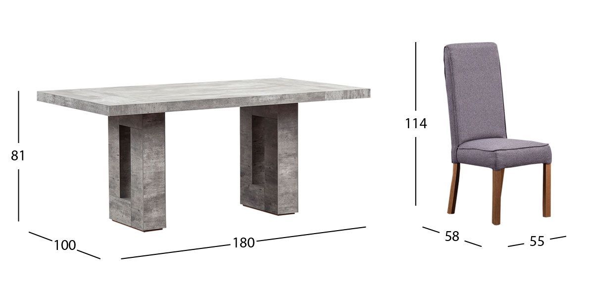 Comedor Rectangular Luxor con Sillas Luxury