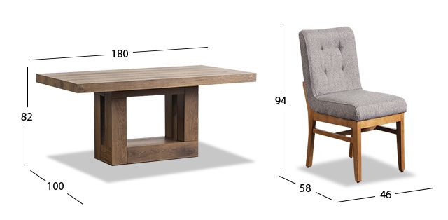 Comedor Anka con Sillas Invictus Gris