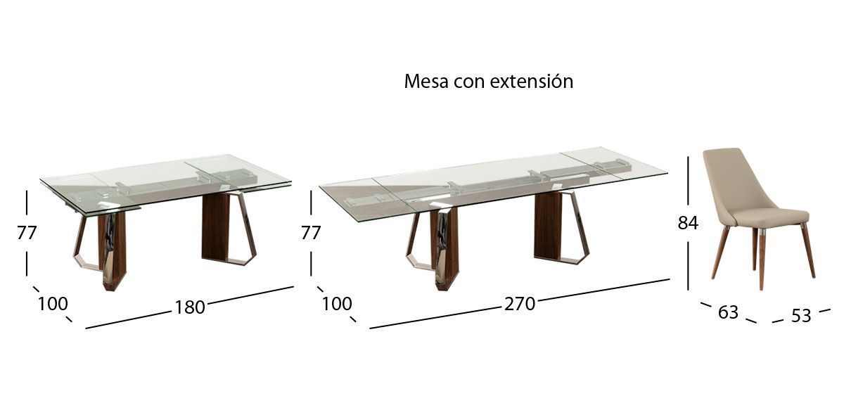 Comedor Con Extensión Boscoli Beige 7 Piezas