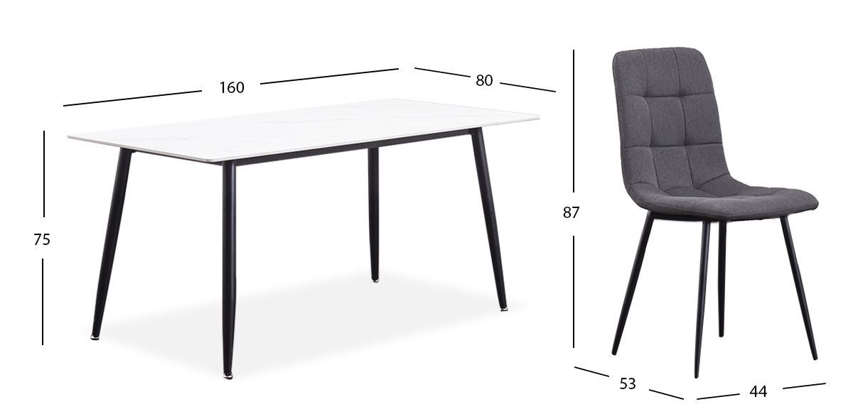 Comedor Rectangular Clever Gris Oxford 7 Piezas