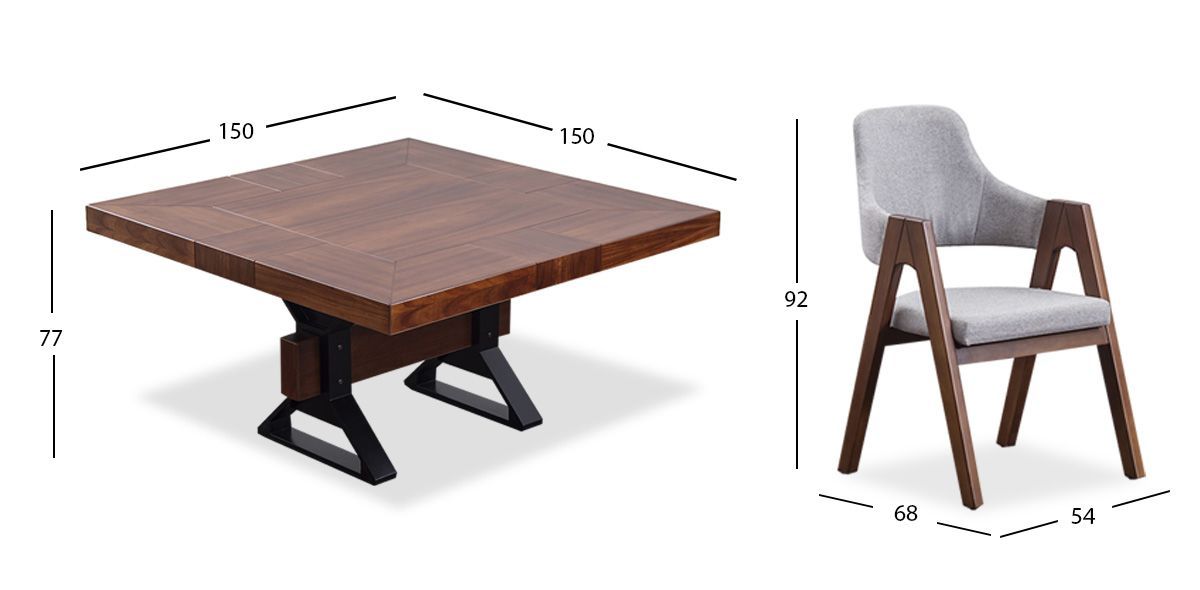 Comedor Estocolmo con Sillas Plata