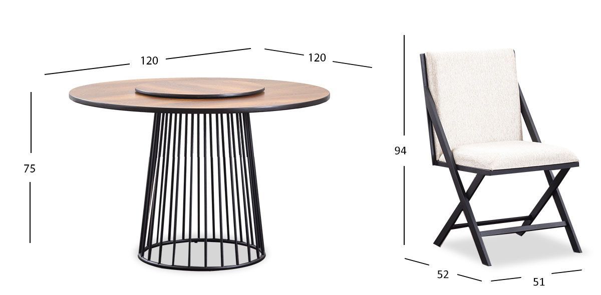 Comedor Redondo Tammy Beige 5 Piezas