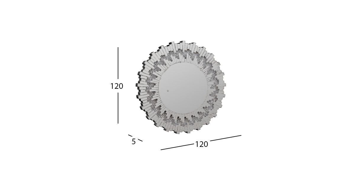 Espejo De Pared con Sistema De Luz Led Sun Plata