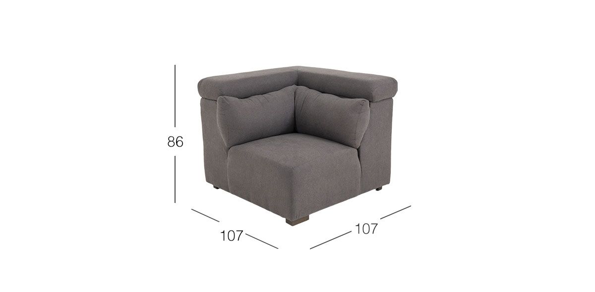 Sillón Esquinero Cloe CL Gris