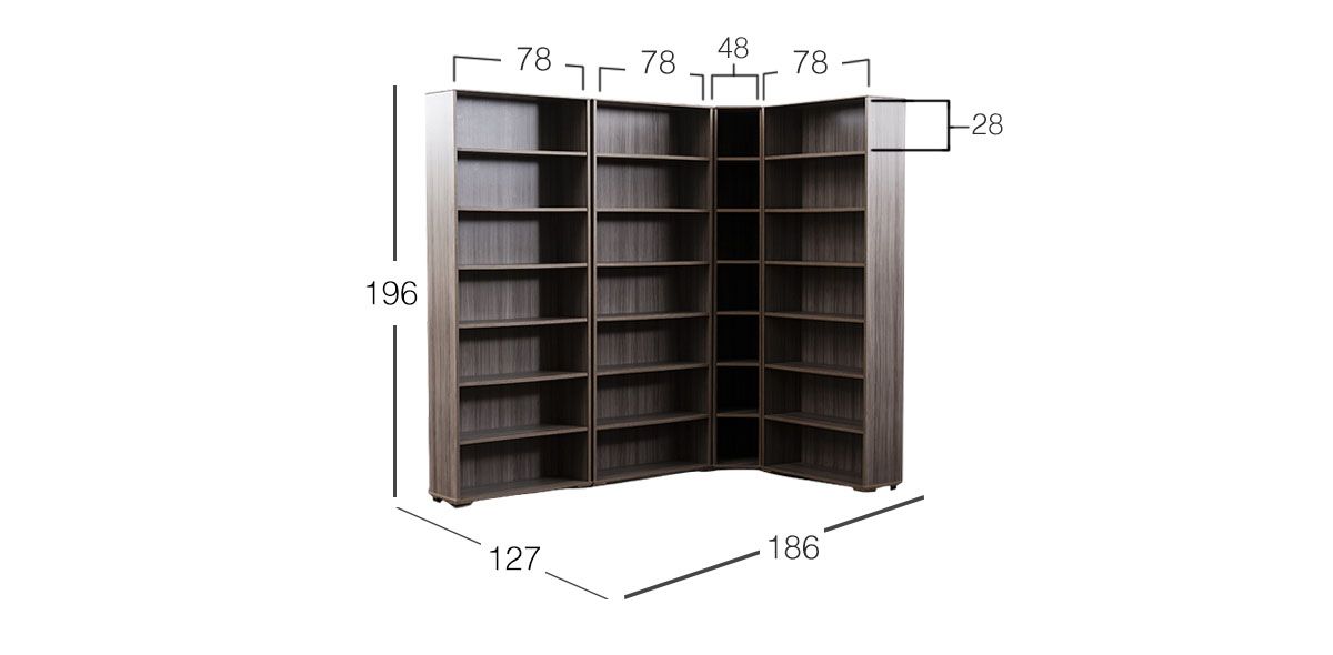 Librero con Esquinero Tobby Life Gris