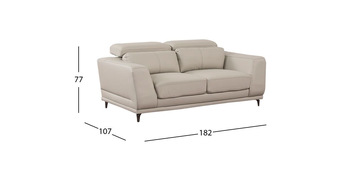 Sofá 2 Plazas Piel Lecce Beige