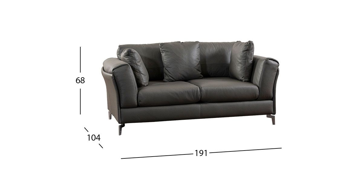 Sofá 2 Plazas Piel Kenai CL Gris (Boal)